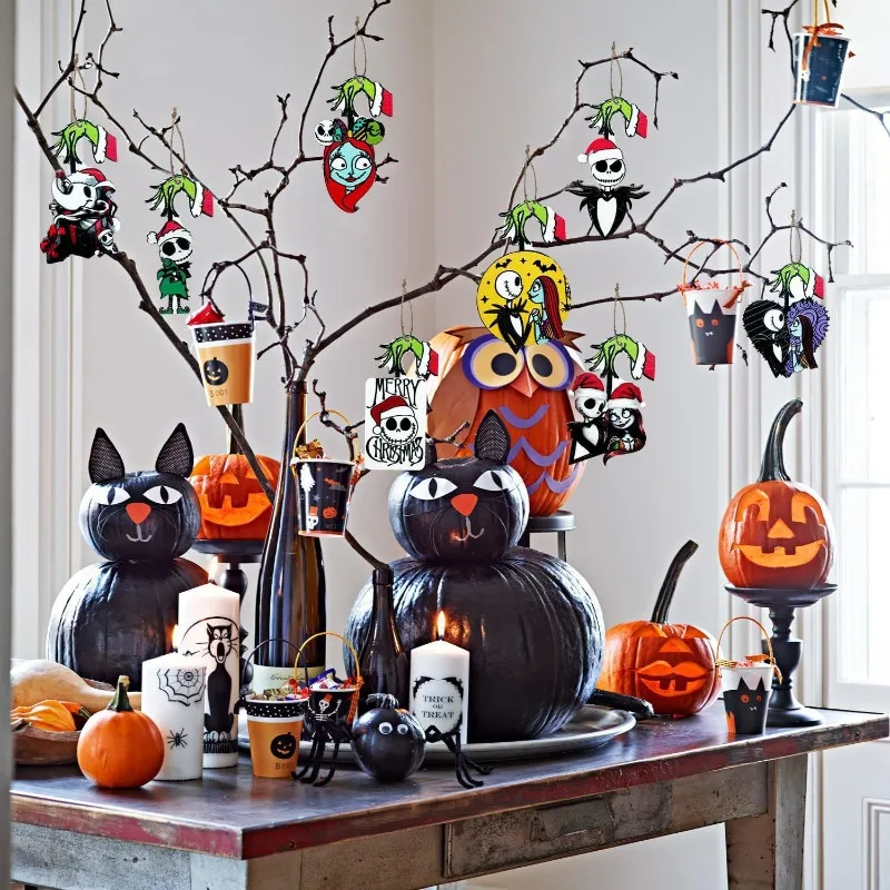 12–23 Stück/Set DisneyThe Nightmare Before Christmas Jack und Sally Party-Anhängerdekorationen, Weihnachts- und Halloween-Dekorationen