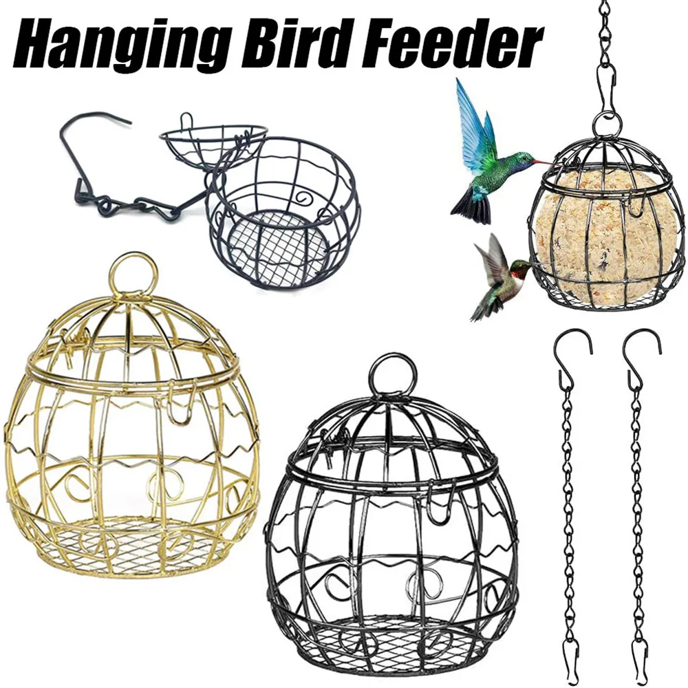 Hanging Bird Feeder Feeder Bird Suet Balls Holder For Bird Feeding Metal Bird Feeder Fat Ball Bird Feeders Energy Suet Ball