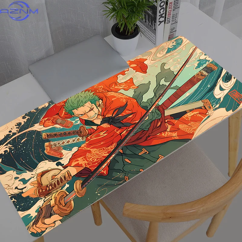 Mouse Pad Professional One Piece Zoro Anime eSports Game Players Speed Lock Edge Rubber Game Desk Mousepad Keyboard Mat