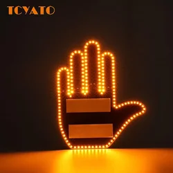 Car LED Finger Lights Funny Car Interior Light With Remote Control Rear Window Multi-function Warning Reminder Lamp Accessories