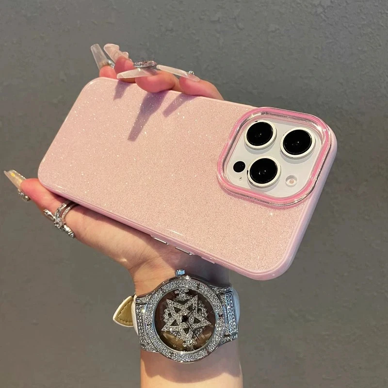 

Luxury Glitter Candy Color Case For Samsung Galaxy S25 S24 S23 S21 FE S22 Ultra Plus S 25 24 Hard Hybrid Silicone Soft PC Cover
