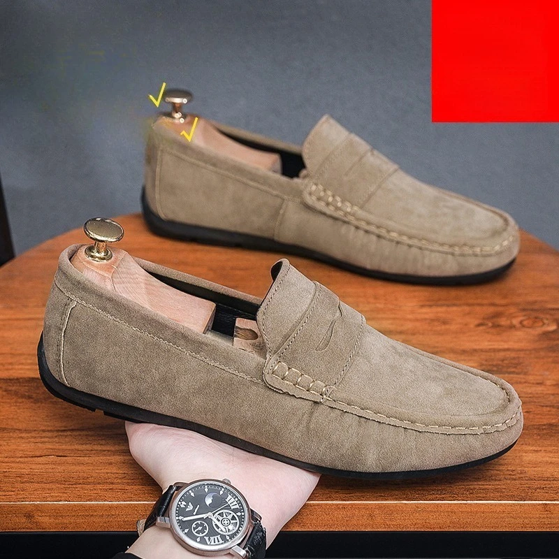Spring/Autumn Men's Casual Shoes Fashion Loafers Comfortable Non-Slip Flats Lightweight Soft Slip on Driving Shoes
