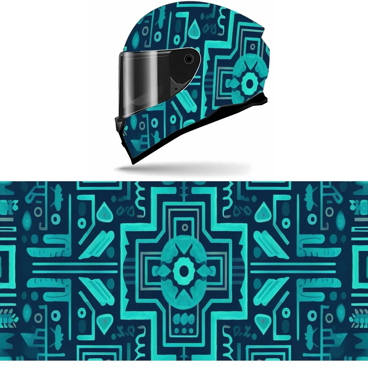 

Colorful Geometric Aztec Pattern Full Helmet Wrap Sticker Motorcycle Helmet Racing Graphic Decal Vinyl Wrap Helmet Decor Sticker