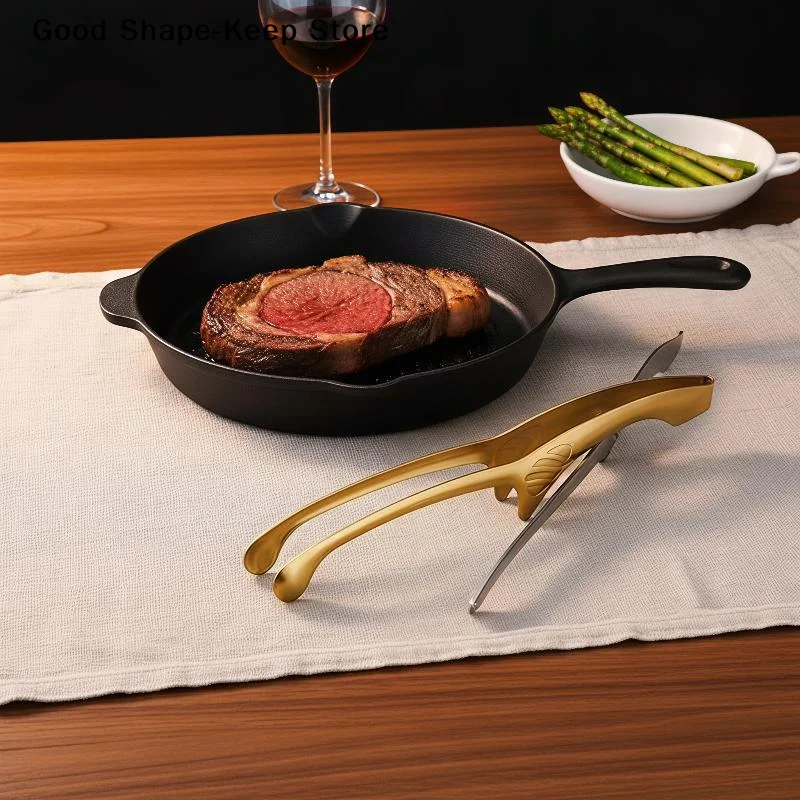 dailyStainless Steel Food Tongs Non-slip Heat Proof Rust Free for Korean Japanese BBQ Outdoor Camping Grilling Home Kitchen Use