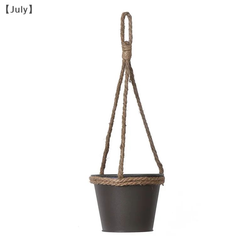 Cestini per piante fatti a mano, vasi da fiori, decorazioni sospese per balcone, corde sospese, decorazioni per il giardino di casa