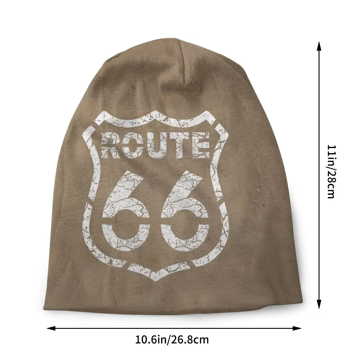 U S Route 66 Skullies Beanies Caps Historic Road Thin Hat Autumn Spring Bonnet Hats Men Women's Hip Hop Ski Cap