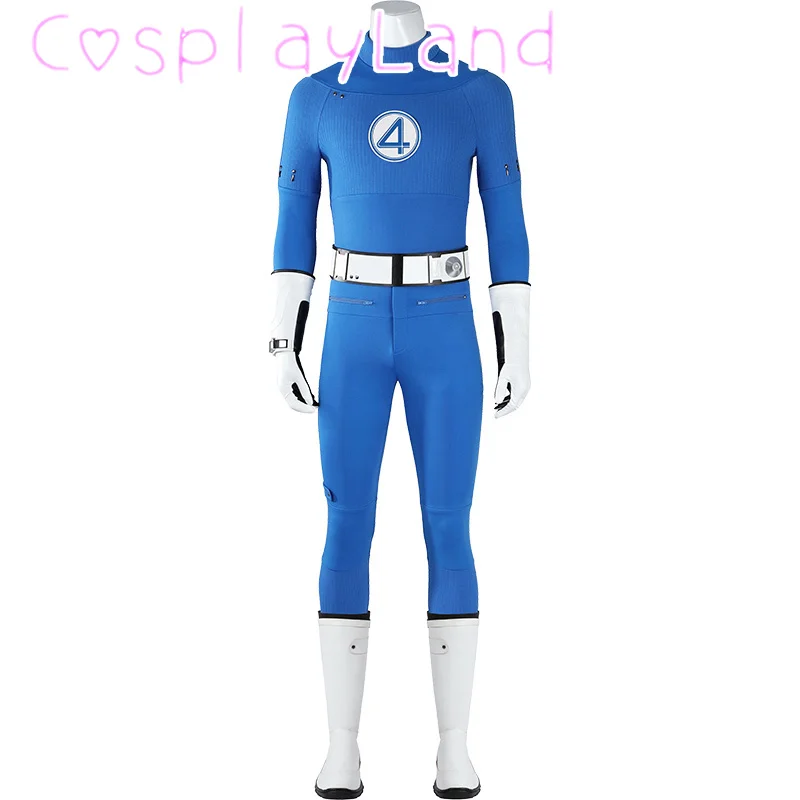 New Movie Fantastic Cosplay Costume Superhero MR.Fantastic Suit First Steps Outfit Blue Jumpsuit Adult Men Halloween Jumpsuit