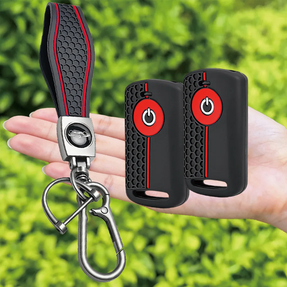 For Yamaha XMAX 125 250 300 400 NMAX 125 155 TMAX 530 560 Tricity Soft Key Fob Protector With Wrist Strap And Carabiner