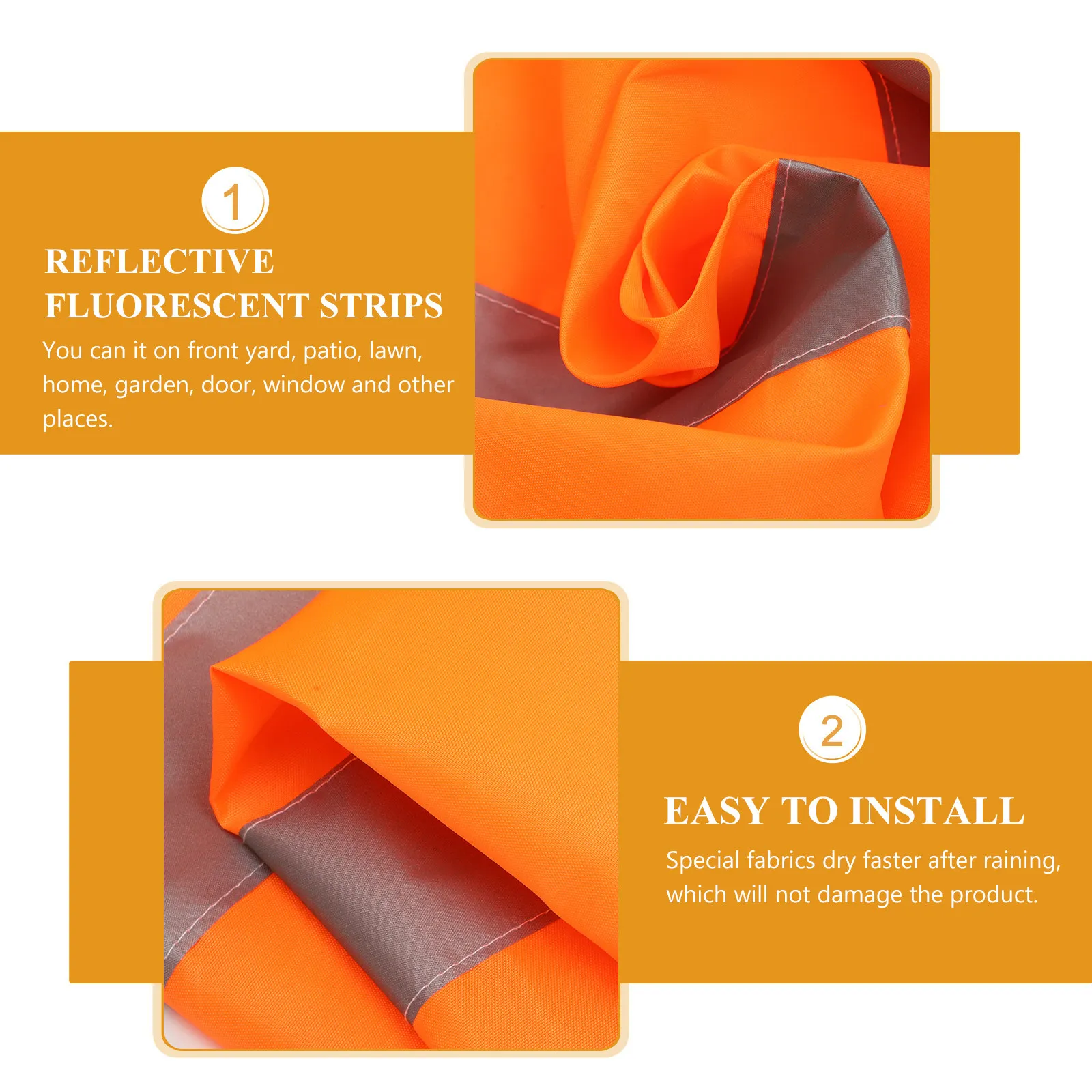 Outdoor Waterproof Reflective Windsock Flag Light Oxford Cloth Dry Fast Wind Direction Indicator Garden Yard Decor