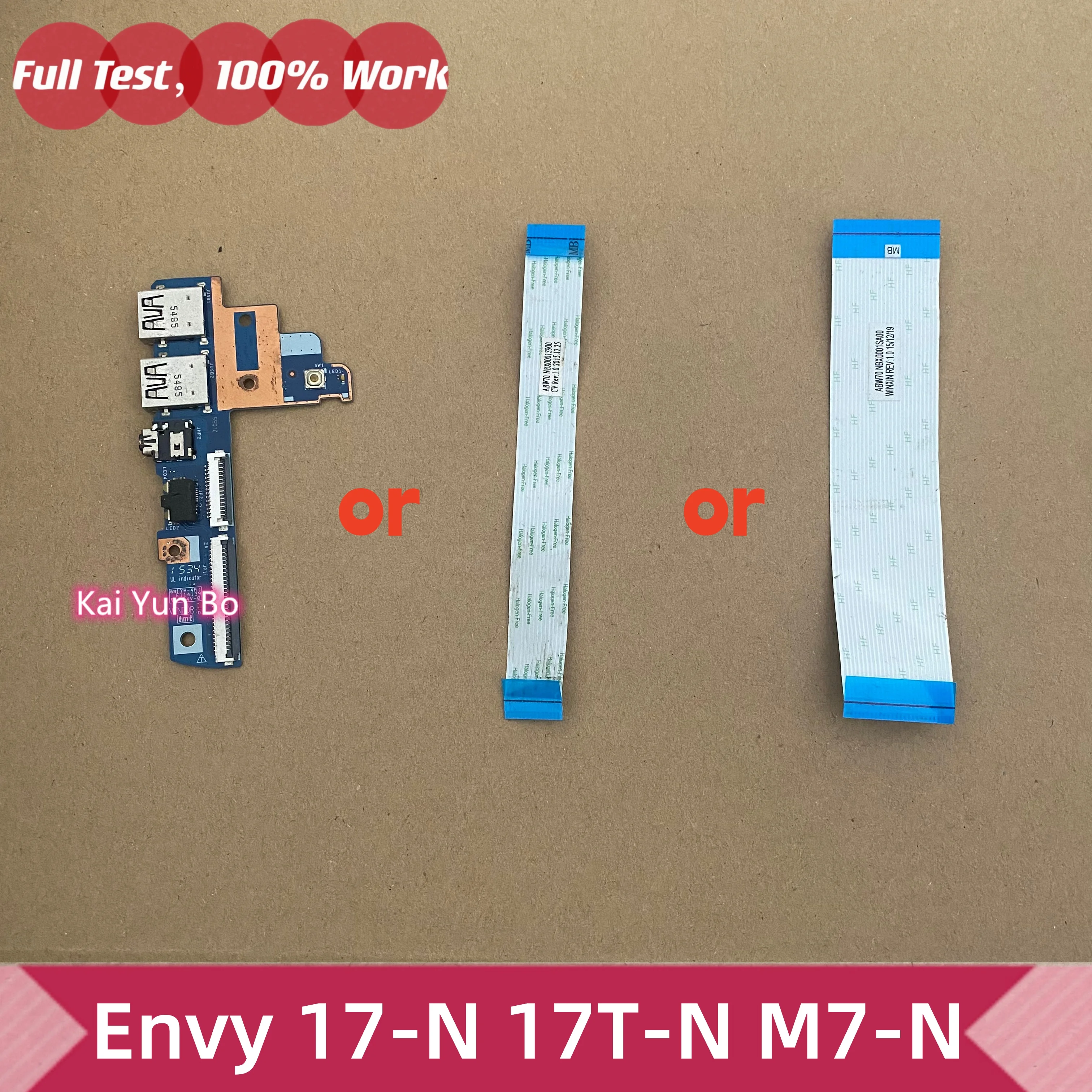 Placa o Cable de Botón de Encendido y Audio USB Dual para Laptop HP Envy 17-N 17T-N M7-N LS-C531P NBX0001SA00 NBX0001S900