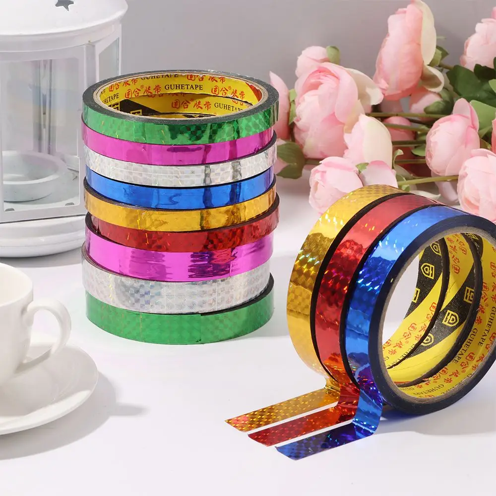 Colorful Kids Scrapbooking Tools Adhesive Sticker Shiny Wrapping Tape Decorative Sticky Stickers Laser Tape