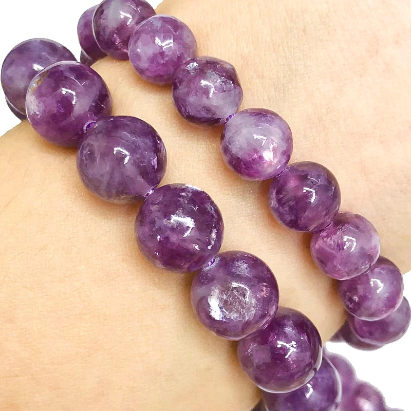 New Natural Purle Mica 100% Stone Loose Round Beads Jewellery Making 8/10MM DIY Bracelet Necklace Beading Accessories 46/36PCS