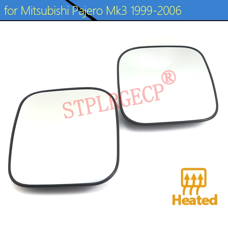 Driver Rearview Side Mirror Lens Door Wing Mirrors Glass with Heating Parts for Mitsubishi Pajero Mk3 V60 V70 1999-2006