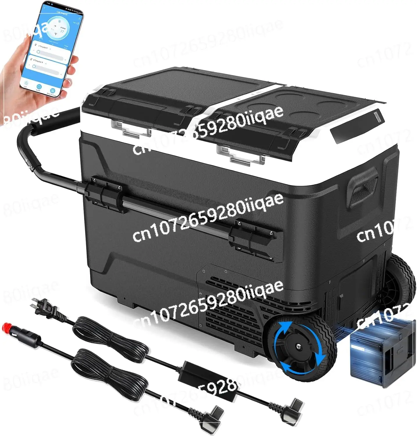 

Съемная батарея 173 Втч, свежая, подходит для грузовиков, кемпинга, внедорожника, лодки, 12 В, 50 л, двухдверный автомобильный холодильник, управление через приложение