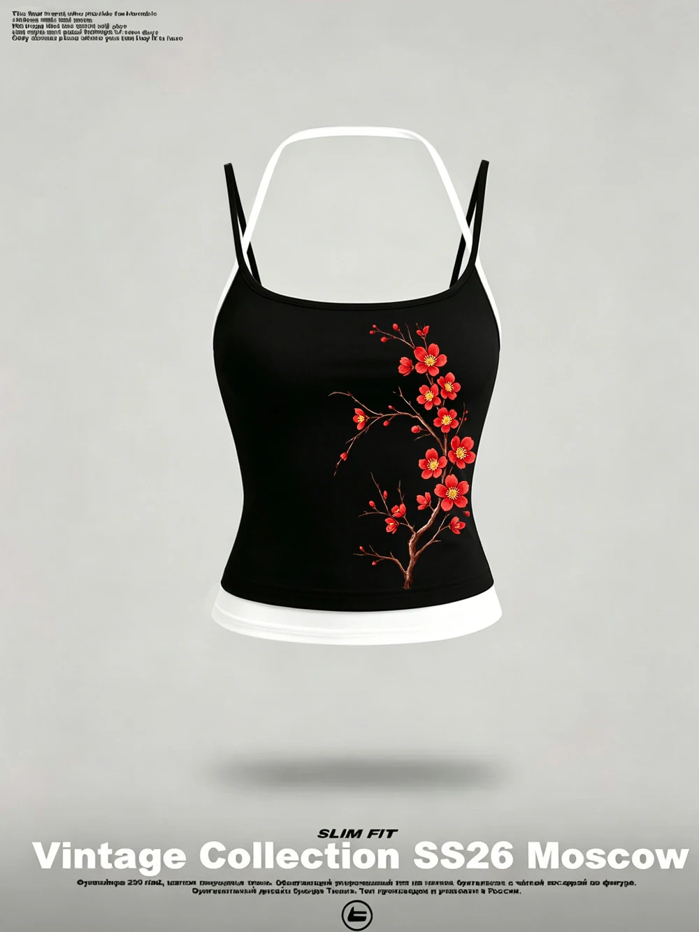 Tanktops mit Kirschblütenmuster, Sommer-Damen-Camisole, weich, schmal geschnitten, zweiteiliger Look, ärmellos, sexy, dünne Damenweste. – Detail 16