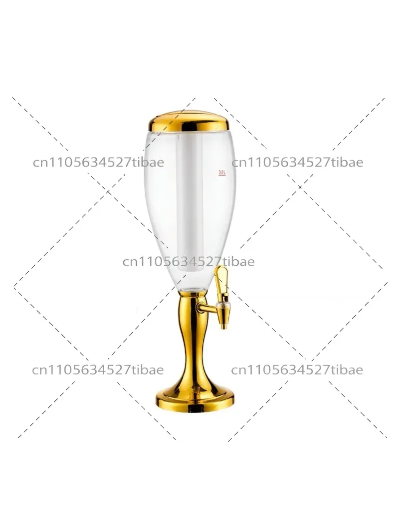 Hotel Beverage Machine Beer Tower 5L Home Juice Machine with Tap and Ice Tube Can Be Customized Beer Tower Dispenser