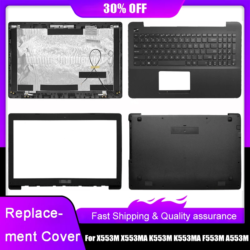 New Laptop LCD Back Cover For ASUS X553 X553M X553MA K553M K553MA F553M A553M No Touch Front Bezel Palmrest Upper Bottom Case