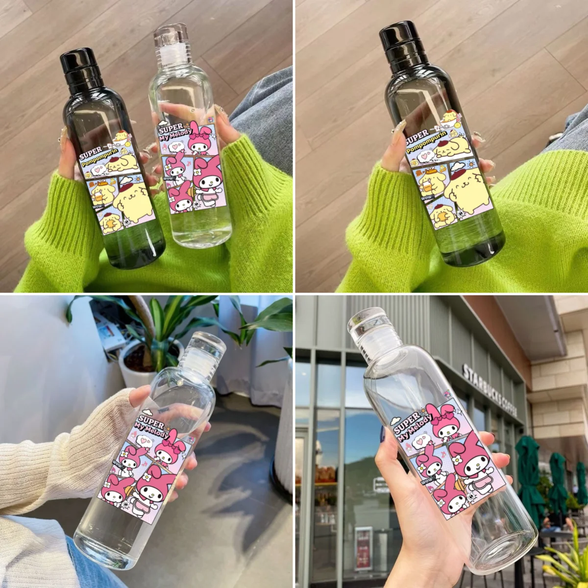 

Sanrio MY MELODY Large Capacity Leakproof Travel Drink Bottle Drop-resistant Drink Cup Transparent Plastic Water Bottle Kid Gift