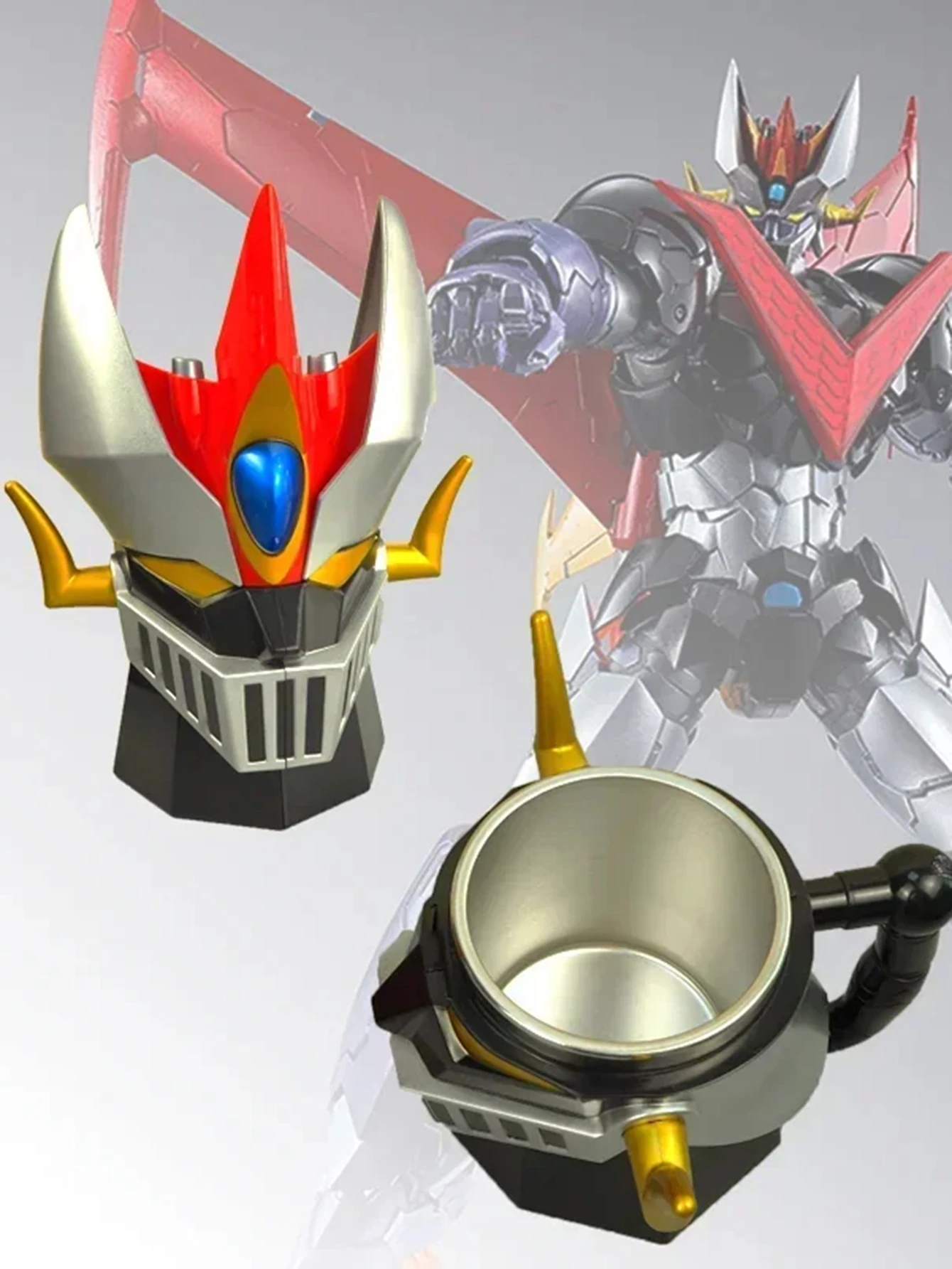 Mazinger Z Transformation Robot Canecas De Café Com Tampa, Anime Canecas De Aço Inoxidável, Copo De Água, Figuras Do Brinquedo, Decorações De Escritório, 420ml