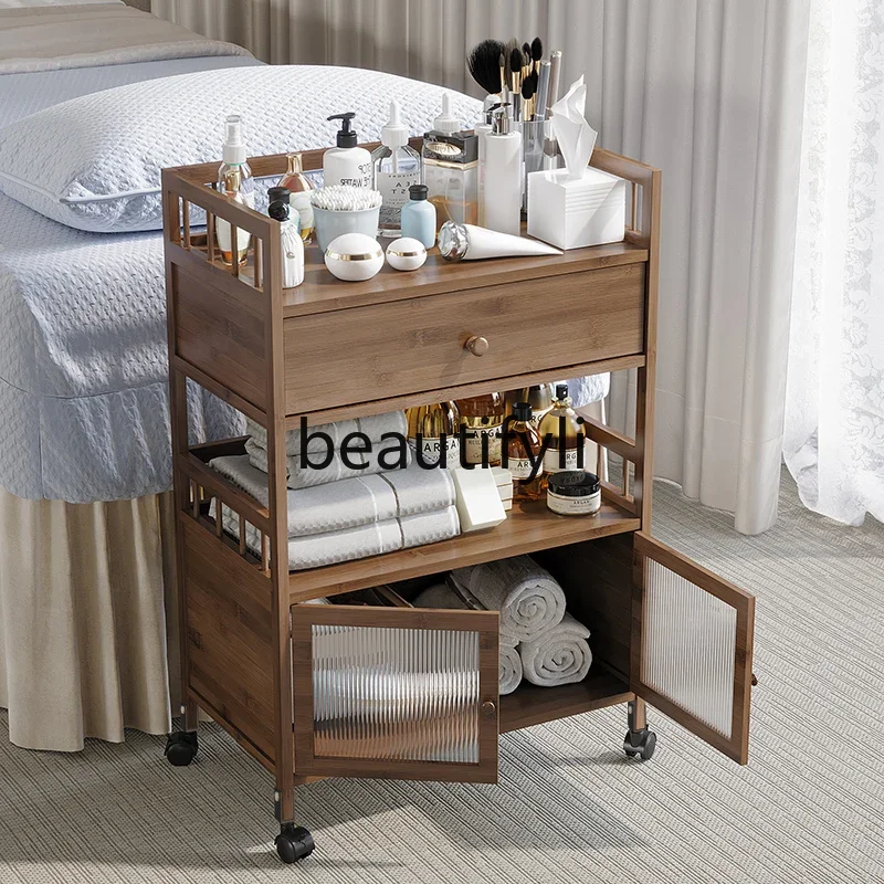 

Beauty salon special tool cart perm and dyeing high three-layer hair and nail salon locker file beauty trolley rack