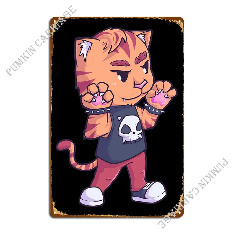 Heavy Metal Tiger Rocker Metal Sign Funny Party Wall Decor Wall Plaque Tin Sign Poster