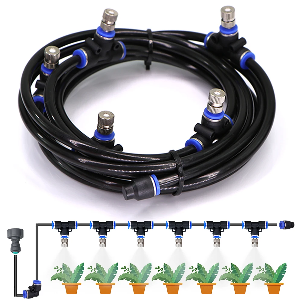 6-21m 0.4mm Low-pressure Misting Nozzles Cooling System Fine Atomization Sprayer DIY Garden Irrigation Automatic Watering Kits