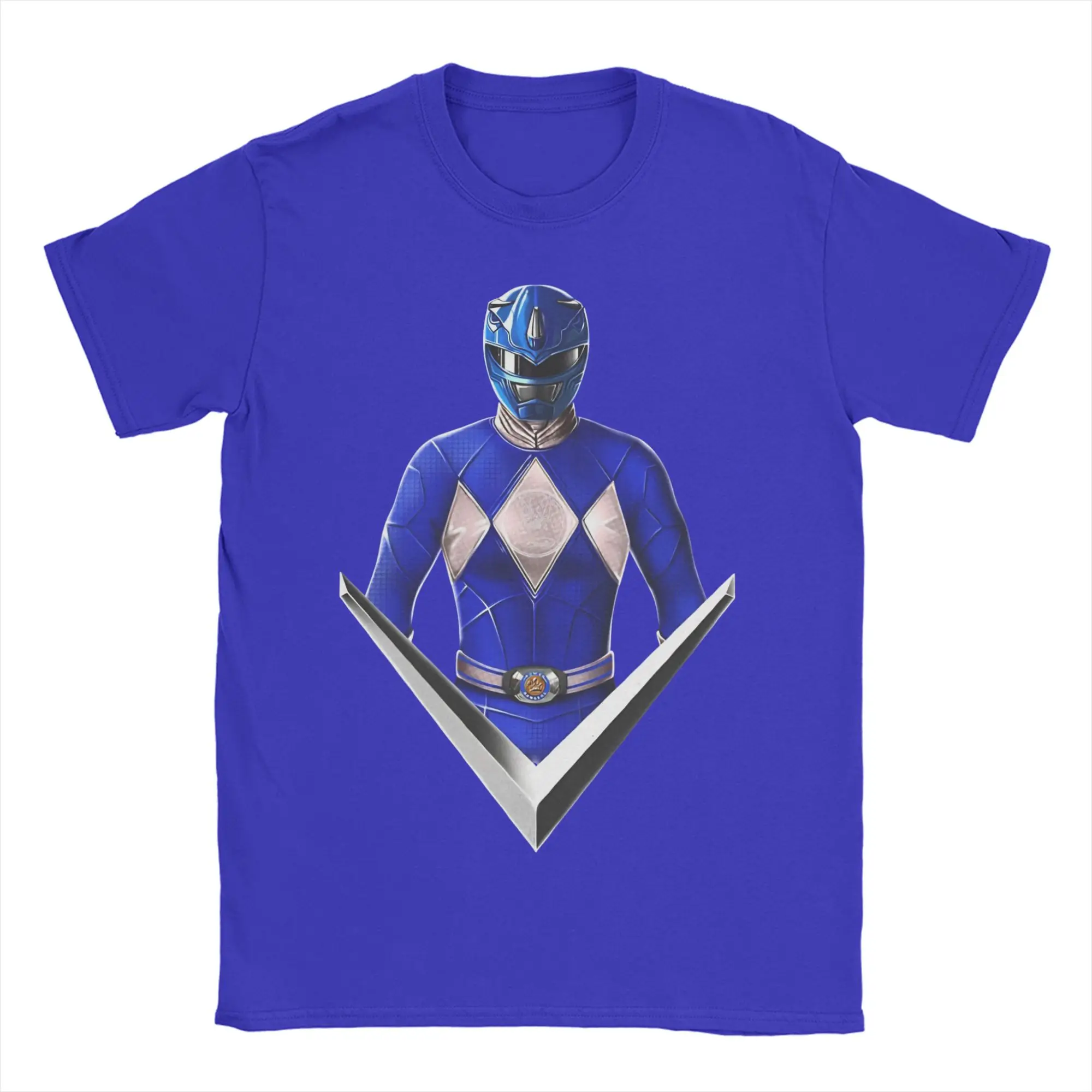 Power Rangers Mighty Morphin (Blue Ranger) T Shirts for Men 100% Cotton Fashion T-Shirt Crew Neck  Tee Shirt Short Sleeve Tops