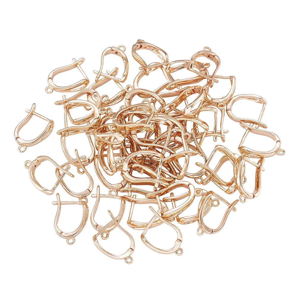 

50pcs Brass Hoop Earring Findings for Dangle Drop Earrings Jewelry Accessories DIY Making Golden 17x13mm Pin:1.5mm