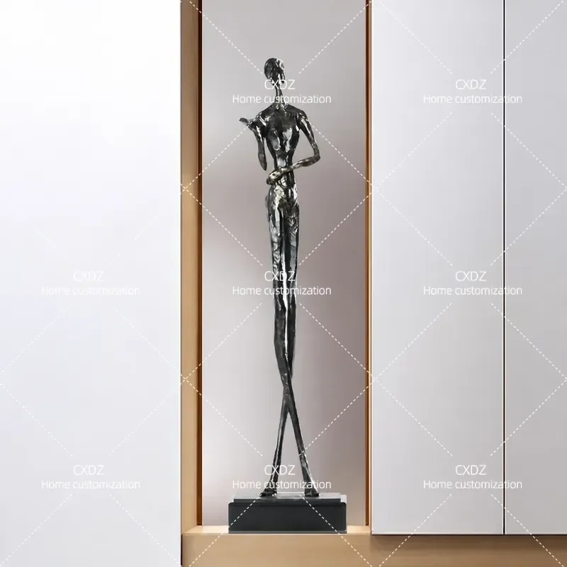 Abstract Creative Reading Character Sculpture Nordic Home Decor Living Room Entrance Niche Humanoid Statue Display Art