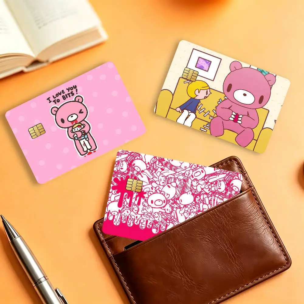 Cartoon G-Gloomy Bear Waterproof Card Stickers For Credit Cards Debit Cards And Transit Cards 4pcs