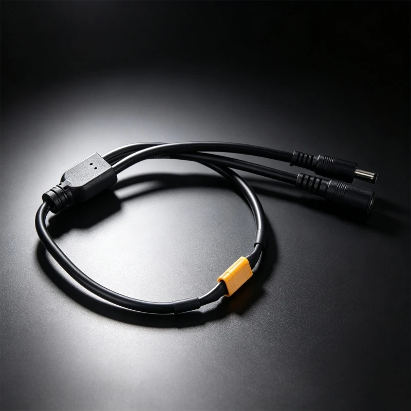 Battery Charging Cable with XT30 and 5.5x2.1mm End Styles, 30cm Split Wire for Power Routing, Model Vehicle Use and Energy