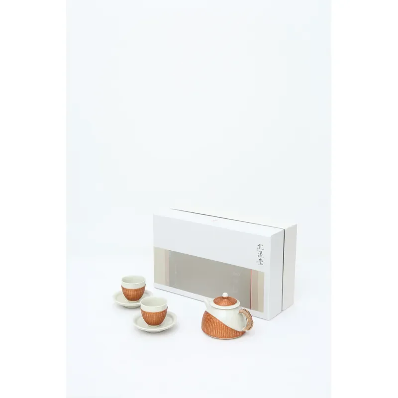 Craftsman Ceramic Tea Set - Eco-friendly Bone China Song Yue Pot with 2 cups, brightly colored, suitable for travel and home