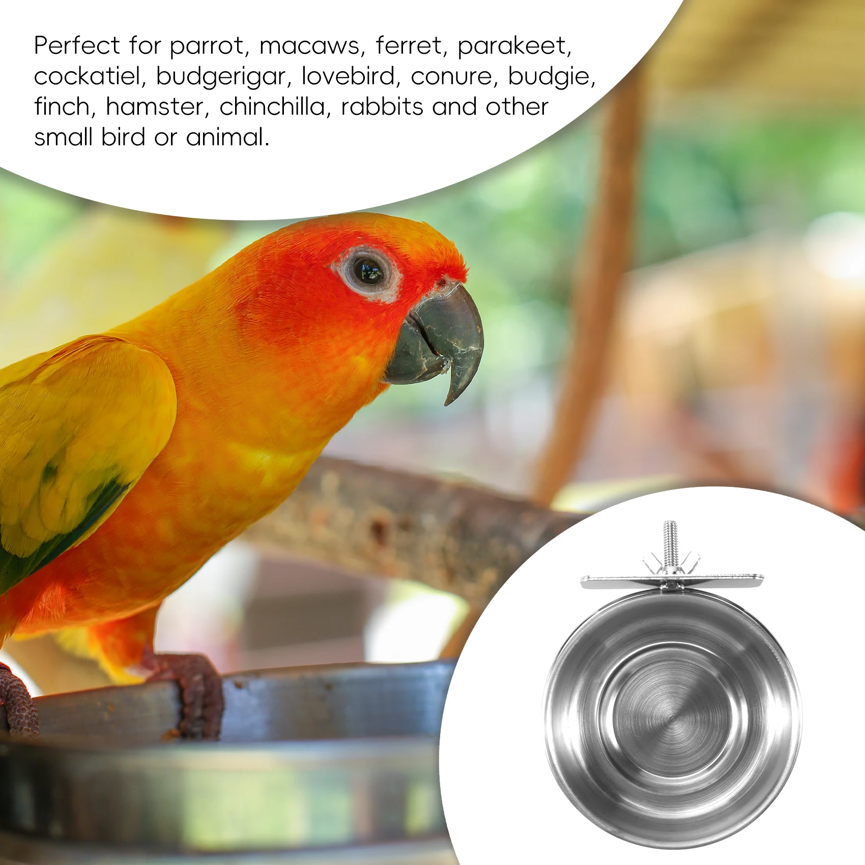 Hot 2 Pack Bird Cage Food Water Dispenser Parrot Food Dish Bird Feeder Cup For Cage, Stainless Steel Bird Food Holder Container