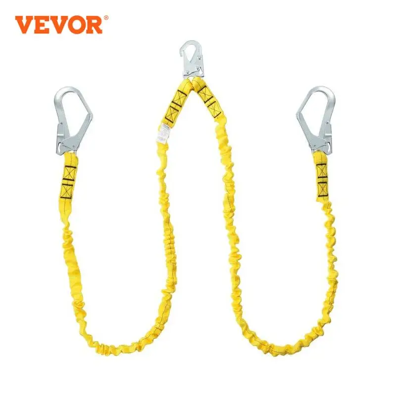 

VEVOR 38mm Safety Lanyard 6ft(1.83m) Fall Protection Lanyard Retractable Safety Belt for Outdoor/Indoor Tree Climbing Yellow