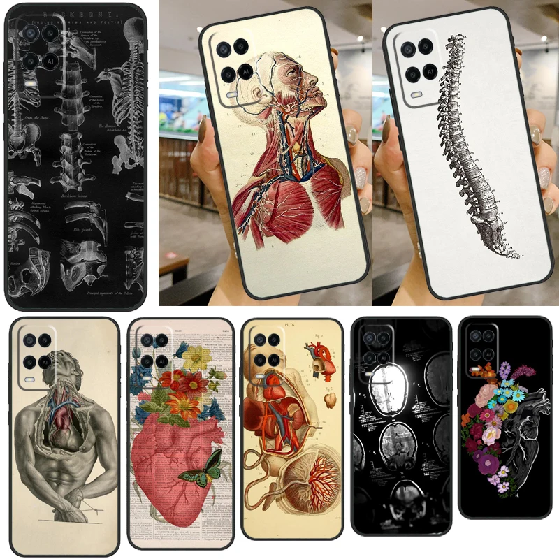 Medical Human Anatomy For OPPO A5 A9 2020 Case For OPPO A94 A74 A54 A31 A53 A53S A83 A91 A52 A72 A15 Back Cover