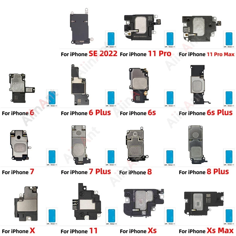 Bottom LoudSpeaker Phone Sound Buzzer Ringer Loud Speaker Flex Cable For iPhone 11 Pro X Xr Xs Max 6 6s 7 8 Plus SE with Sticker