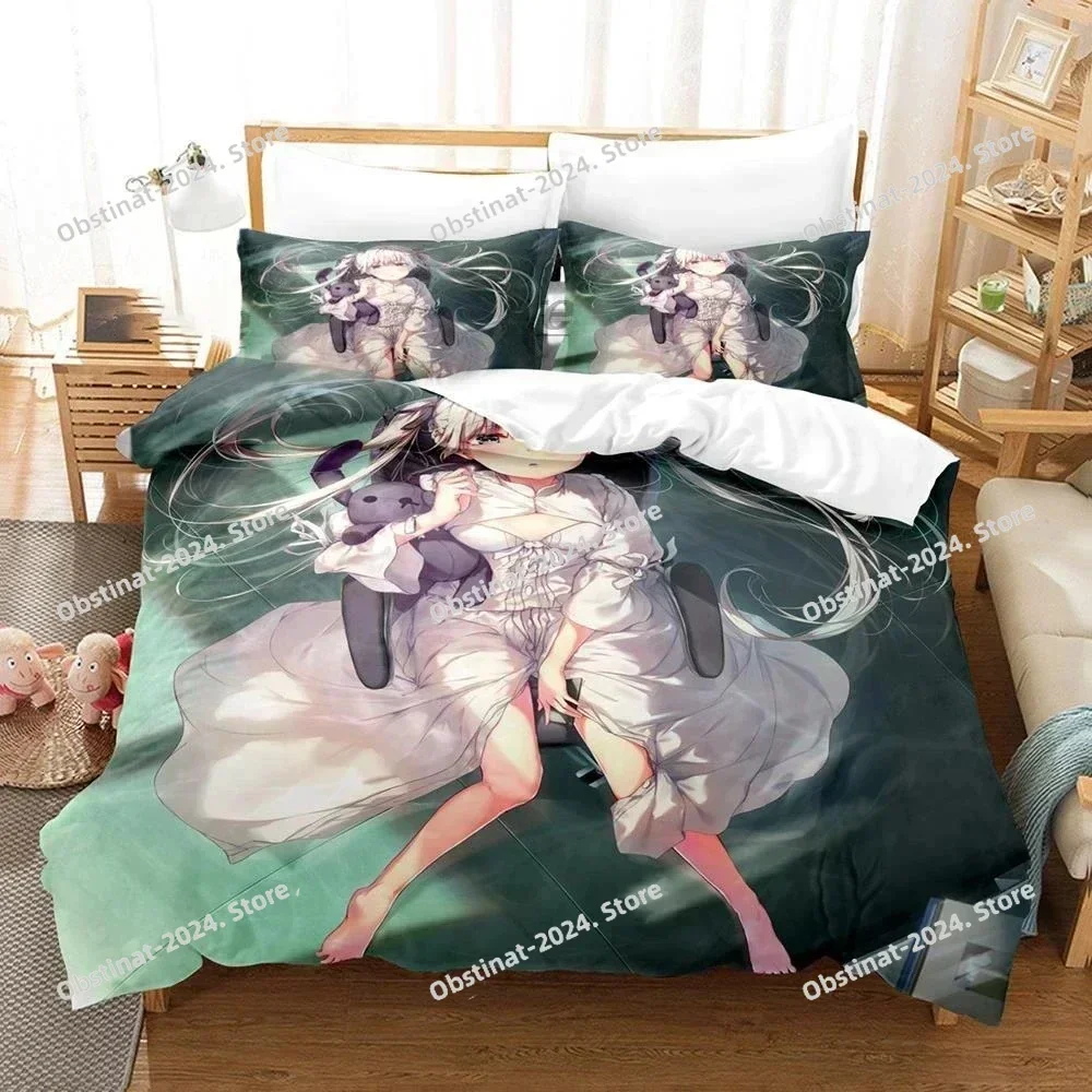 3D Yosuga No Sora Kasugano Bedding Set Printed single Comforter Quilt Bed Cover Duvet Cover Pillow Case 3 Pieces Kids Adult Size