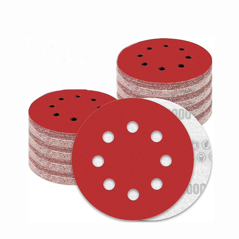 Universal 8 Hole Sanding Discs 125mm Sandpaper for Metal Wood Glass Sander Polishing Pads Home Abrasive Tools 40~3000 Grit
