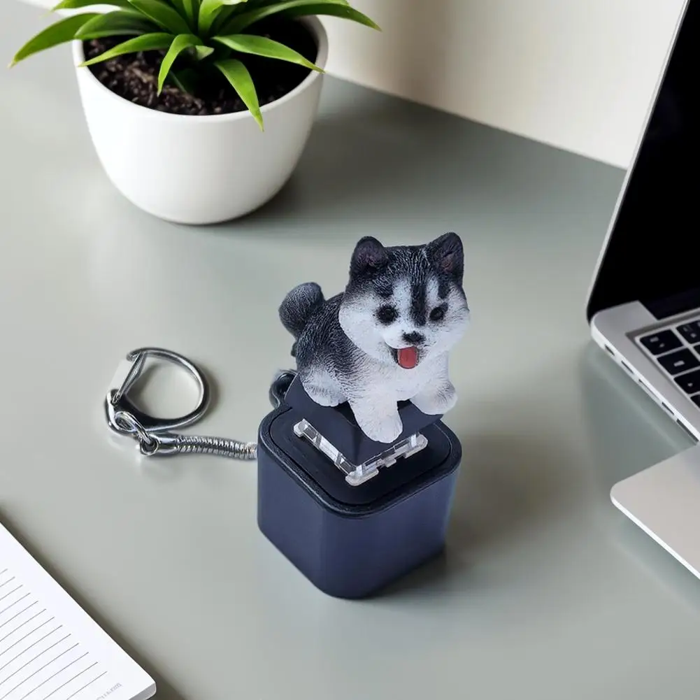 Creative Dog Stress Relief Toys Keychain With Colorful Lights Adult Stress Reliever Anxiety Sensory Fun Frog Sound Button Toy