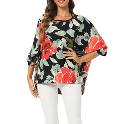 BHFlutter 4XL 5XL 6XL Plus Size Women's Shirt 2023 Sexy Off Shoulder Leopard Print Summer Top T-shirt Casual Chiffon Shirt