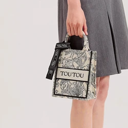 Troutou borsa da donna con tracolla regolabile ricamo borsa Tote portatile verticale Versatile borsa Shopper a tracolla femminile