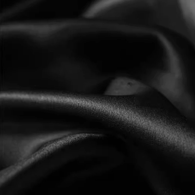 Black Acetate Satin Fabric Lustrous Silky Smooth Draping Like Skirt Pants Curtains Handmade DIY Material Background Decoration