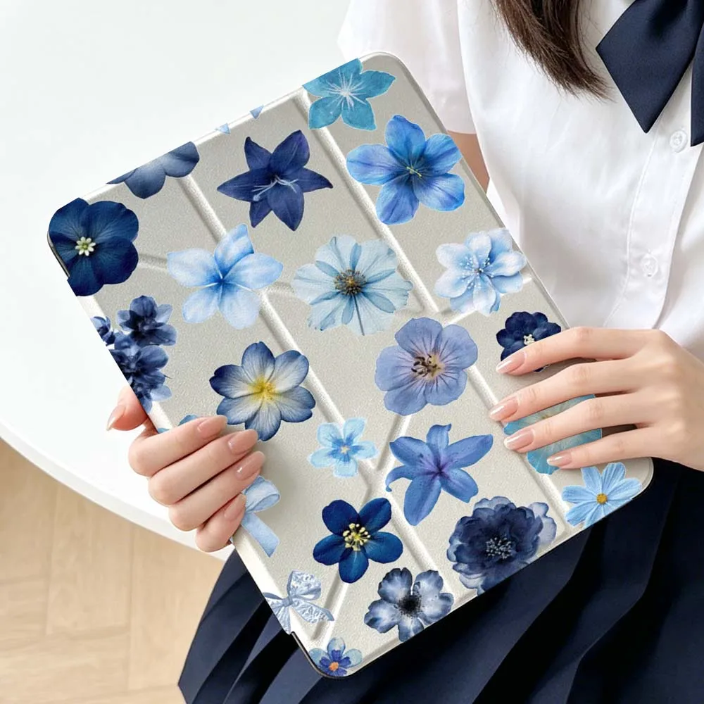 

Blue Petal Design Soft For Apple iPad Air A16 4 5 11th 10th 7th 11 12.9 13 10.5 inch Gen 3Y Tablet Case