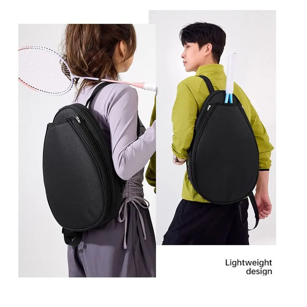 Large Capacity Tennis Backpack Waterproof Lightweight Pickleball Backpack Zipper Closure Solid Color Racquet Bag