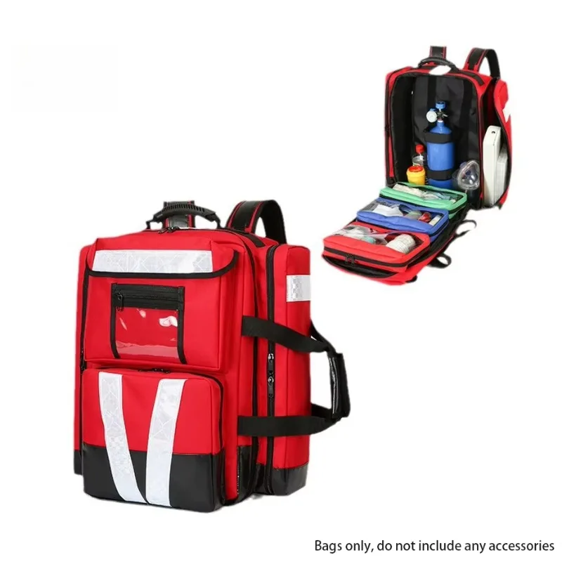 First Aid Backpack Waterproof Oxford Reflective One Size Portable Emergency Storage for Outdoor Medical All Season Safety Gear
