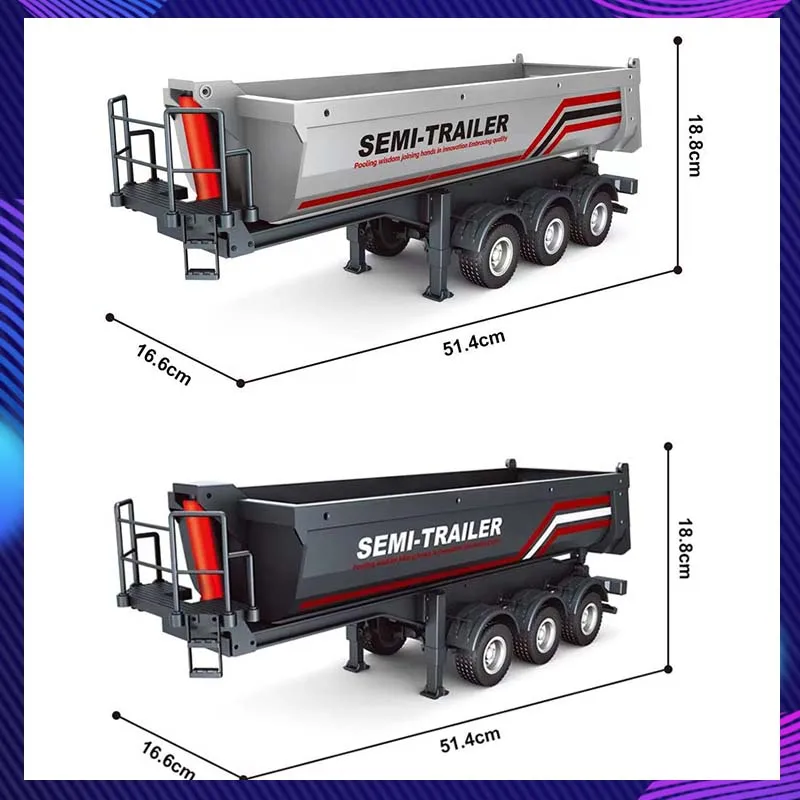 

509D 1:18 Simulation Semi-Trailer Body For RC Tractor Truck 1501 Dump Truck Bucket Desktop Collection Modle Toy Adult Men Gift