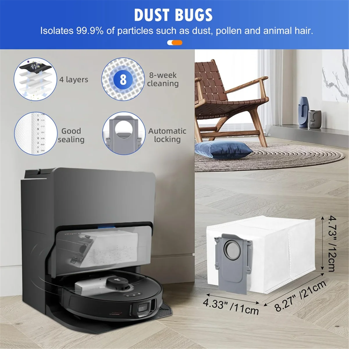 مجموعة ملحقات FZFZ للمكنسة الكهربائية الروبوتية S8 MaxV Ultra، والفرش الرئيسية، وأكياس الغبار، وقماش الممسحة، وملابس ممسحة الحواف، والمرشحات