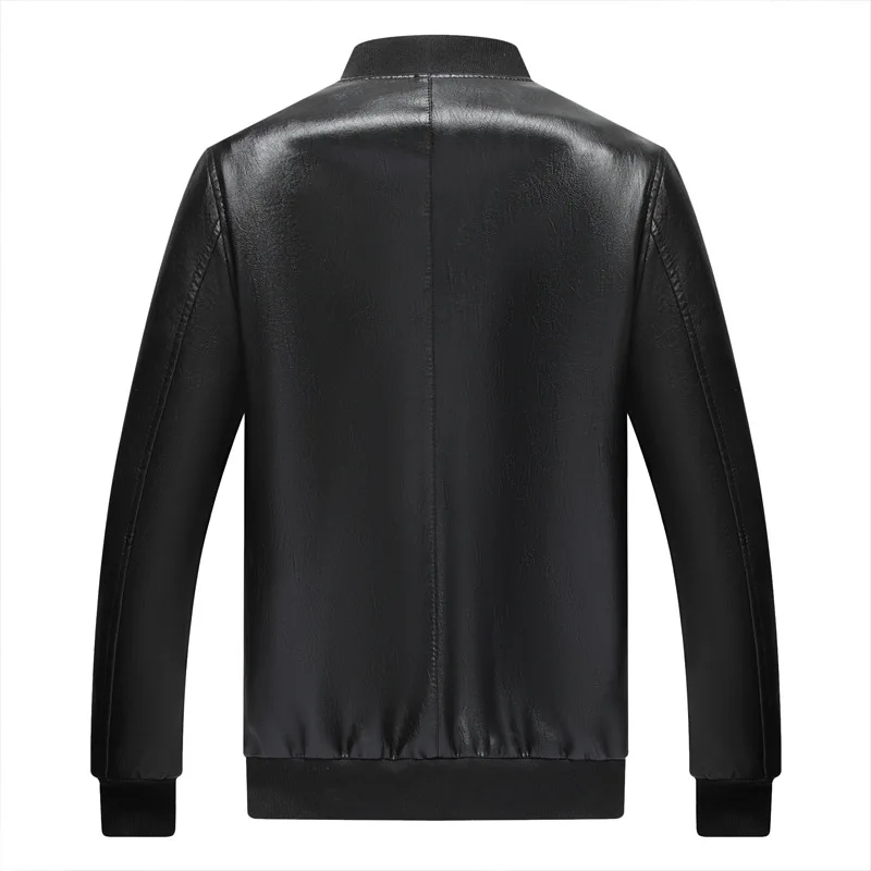 Otoño/Invierno 2023 moda Casual cuero negro chaquetas ajustadas abrigo de felpa de negocios nueva chaqueta con cuello de béisbol para hombres MY596