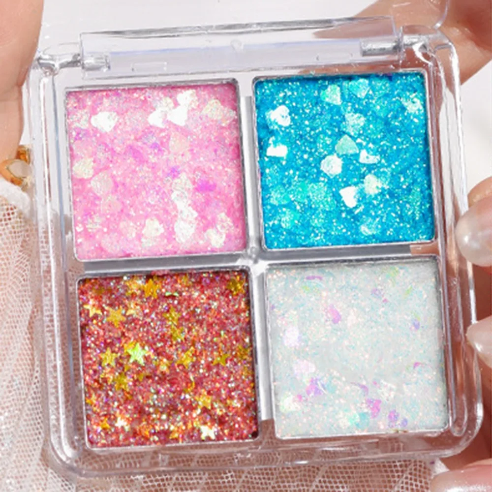 Multi-color Glitter Eyeshadow Palette High Gloss Glitter Sequins Glitter Eyeshadow Sequins Pearlescent Mermaid Eyeshadow