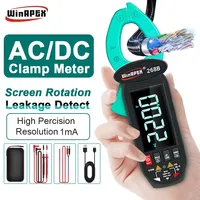 WINAPEX DC AC High Precision True RMS Clamp Meter Multimeter 2mA Current Leakage Detect Screen Rotation for Car Appliance Repair